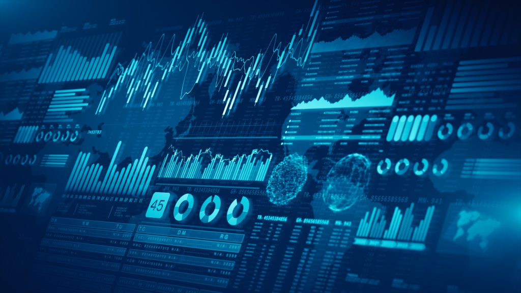 High-tech digital strategy dashboard