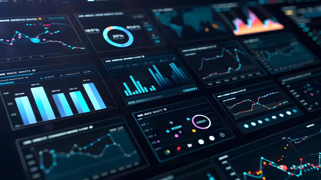 An AI-powered customer service dashboard with sentiment analysis graphs, optimizing customer support