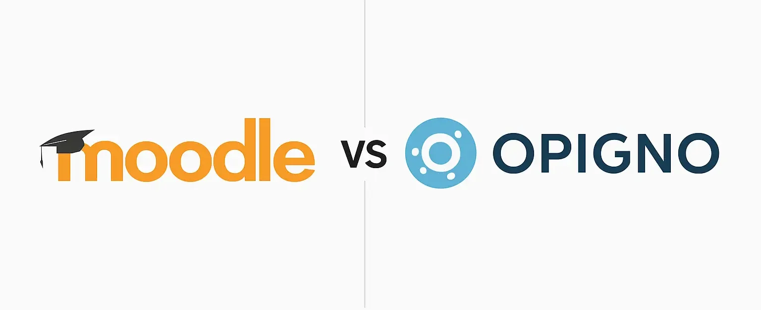 image showing moodle vs opigno as a comparison of LMS offerings.